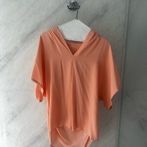 Marie Oliver Multicolored Asymmetrical Short Sleeve Blouse